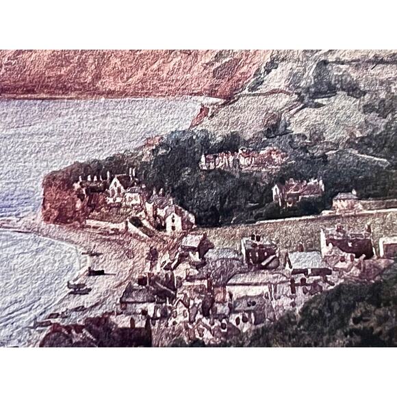 Framed Coastal Print-Sidmouth England-9x7-Vintage Seaside Wall Art-Ocean-Shore - Picture 3 of 8